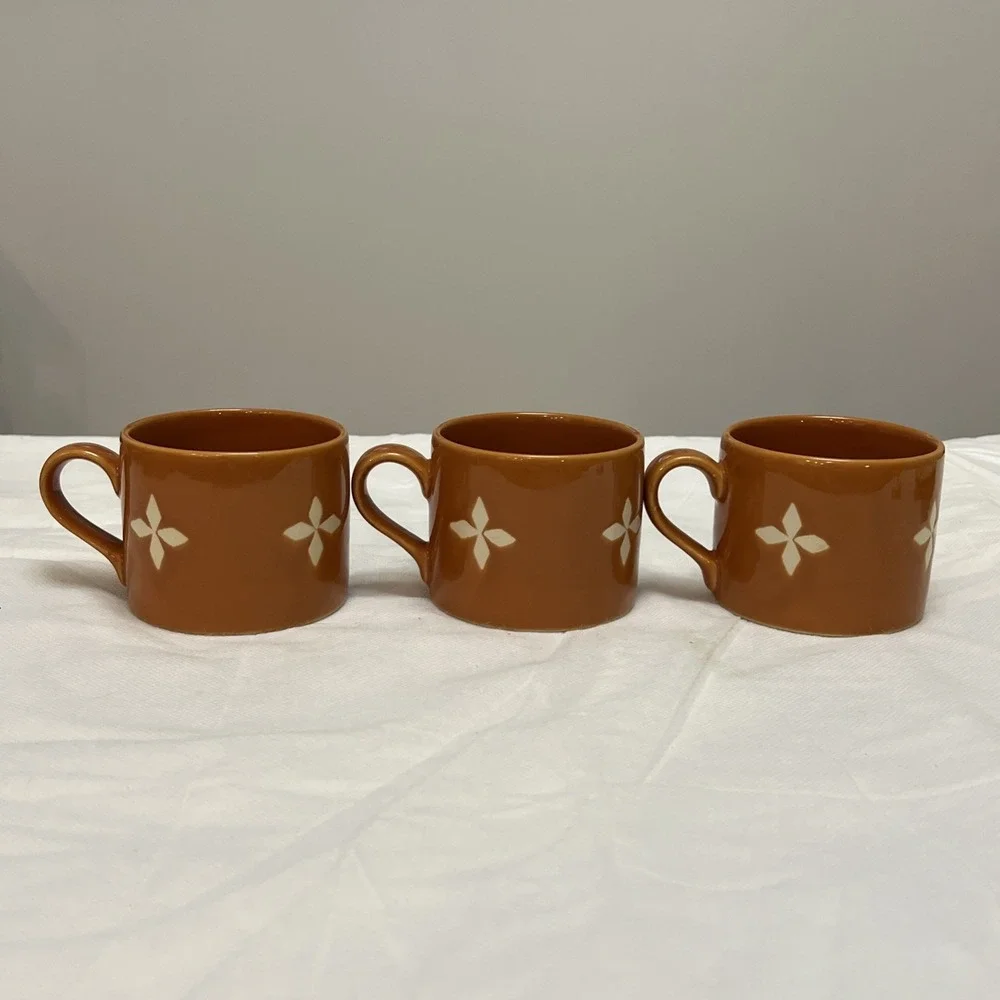 Vtg Pottery Barn Dune Persimmon Mug Cup Saucer Coffee Tea MCM Boho Replacement